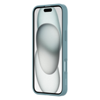Hybrid Soft  + Snap - Apple iPhone 16 Plus Case MagSafe Compatible - Clear Teal, Angled Front View with Screen Display