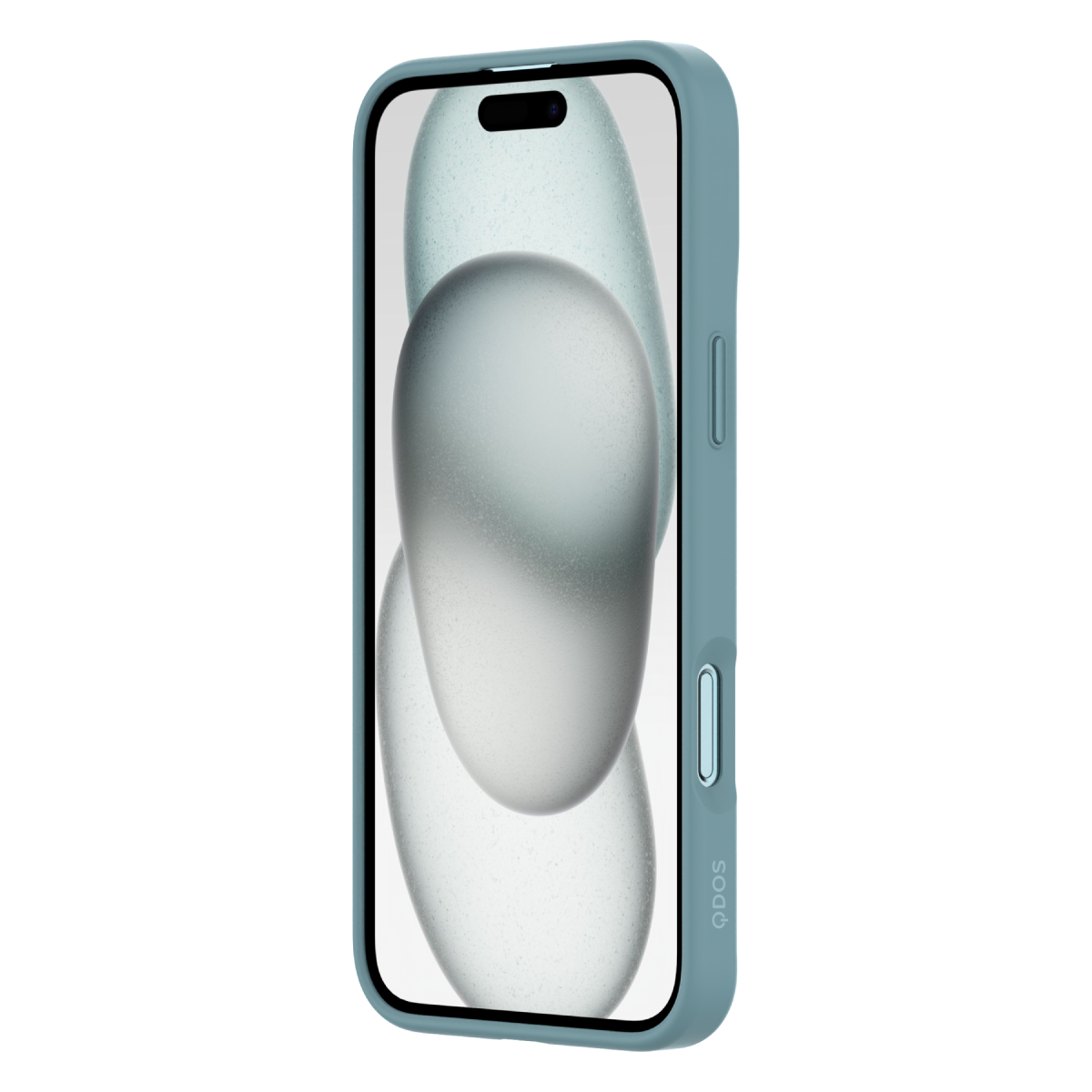 Hybrid Soft  + Snap - Apple iPhone 16 Plus Case MagSafe Compatible - Clear Teal, Angled Front View with Screen Display