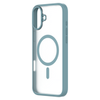 Hybrid Soft  + Snap - Apple iPhone 16 Plus Case MagSafe Compatible - Clear Teal, Angled Rear View Frosted  Back Without Phone