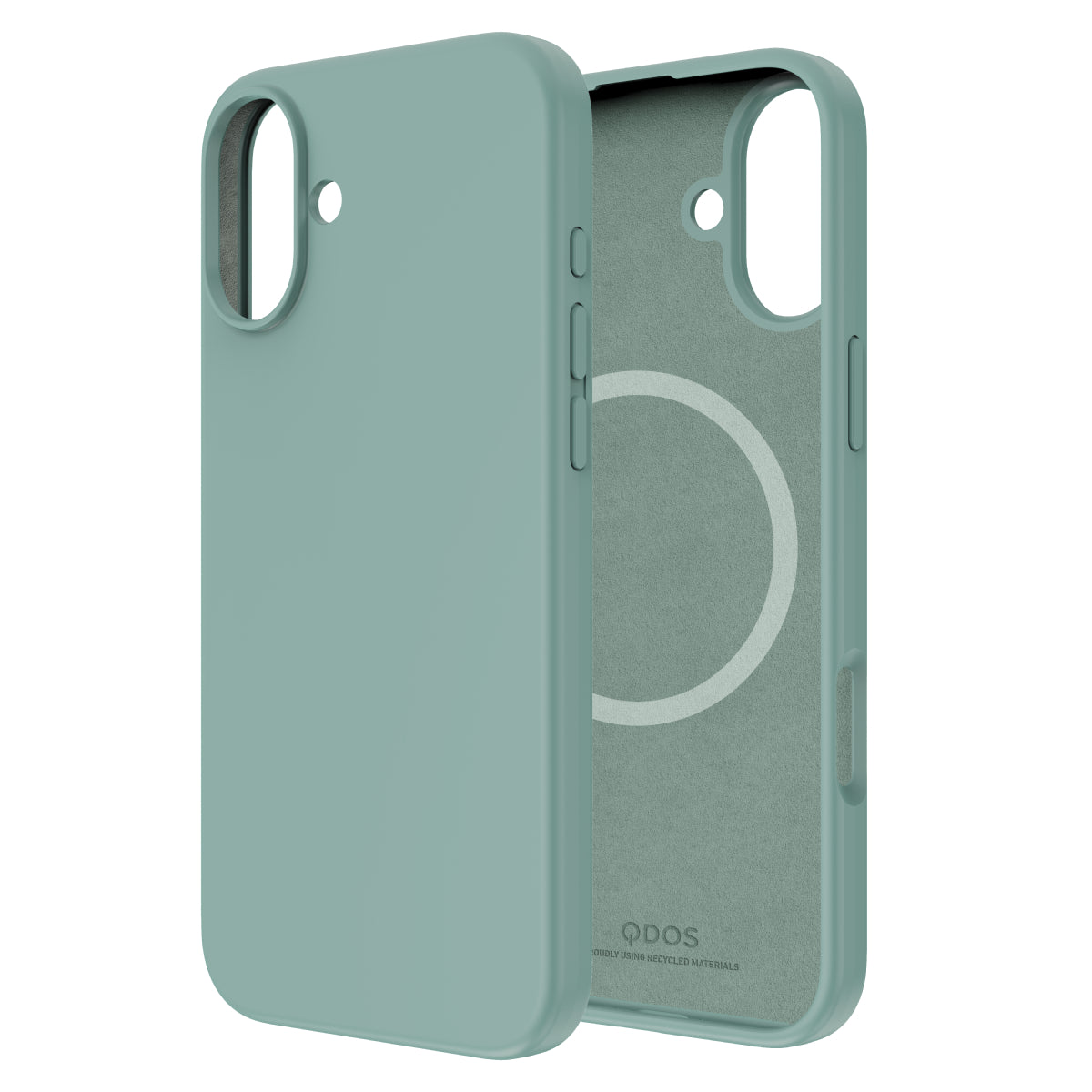 Touch Pure + Snap - Apple iPhone 16 Plus Case MagSafe Compatible - Teal, Side and Back View Without Phone