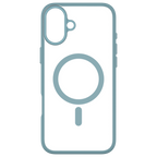 Hybrid Soft  + Snap - Apple iPhone 16 Plus Case MagSafe Compatible - Clear Teal, Rear View Frosted  Back Without Phone