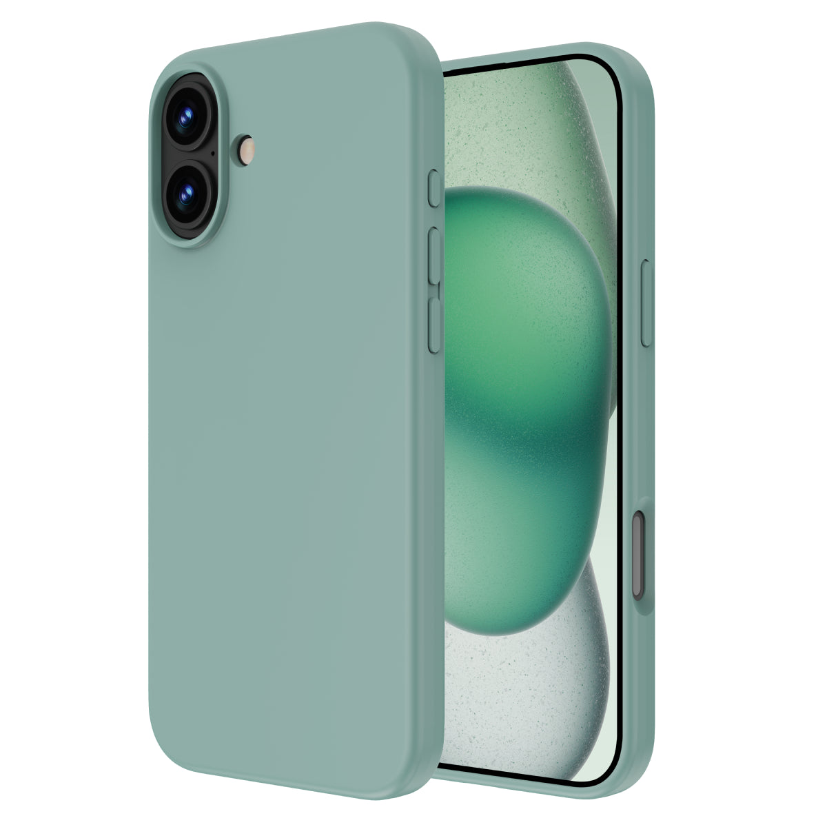 Touch Pure + Snap - Apple iPhone 16 Plus Case MagSafe Compatible - Teal, Side and Back View with Screen Display