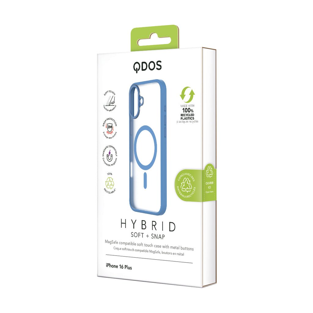 Hybrid Soft  + Snap - Apple iPhone 16 Plus Case MagSafe Compatible - Clear Ultramarine, showcasing product packaging in white