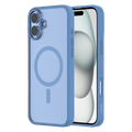 Hybrid Soft  + Snap - Apple iPhone 16 Plus Case MagSafe Compatible - Clear Ultramarine, Side and Back View with Screen Display