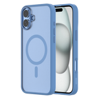 Hybrid Soft  + Snap - Apple iPhone 16 Plus Case MagSafe Compatible - Clear Ultramarine, Side and Back View with Screen Display