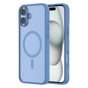 Hybrid Soft  + Snap - Apple iPhone 16 Plus Case MagSafe Compatible - Clear Ultramarine, Side and Back View with Screen Display