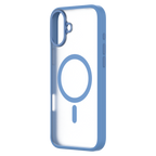 Hybrid Soft  + Snap - Apple iPhone 16 Plus Case MagSafe Compatible - Clear Ultramarine, Angled Rear View Frosted  Back Without Phone