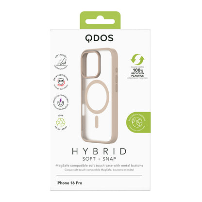 Hybrid Soft  + Snap - Apple iPhone 16 Pro Case MagSafe Compatible - Clear Desert Titanium, showcasing product packaging in white