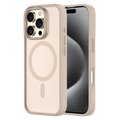Hybrid Soft  + Snap - Apple iPhone 16 Pro Case MagSafe Compatible - Clear Desert Titanium, Side and Back View with Screen Display