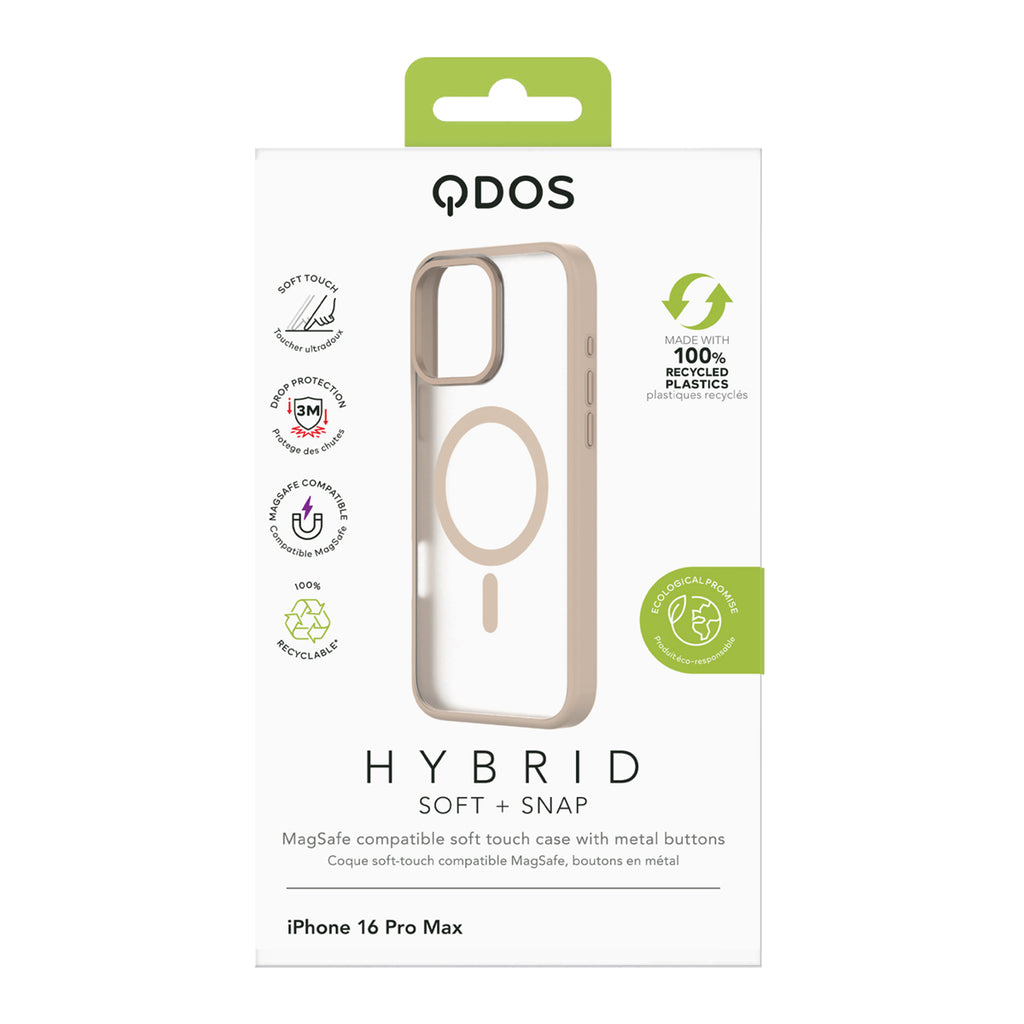 Hybrid Soft  + Snap - Apple iPhone 16 Pro Max Case MagSafe Compatible - Clear Desert Titanium, showcasing product packaging in white