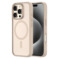 Hybrid Soft  + Snap - Apple iPhone 16 Pro Max Case MagSafe Compatible - Clear Desert Titanium, Side and Back View with Screen Display
