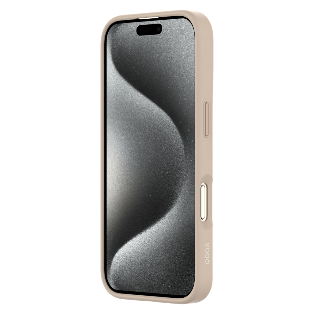 Hybrid Soft  + Snap - Apple iPhone 16 Pro Max Case MagSafe Compatible - Clear Desert Titanium, Angled Front View with Screen Display