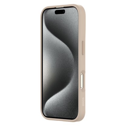 Hybrid Soft  + Snap - Apple iPhone 16 Pro Max Case MagSafe Compatible - Clear Desert Titanium, Angled Front View with Screen Display