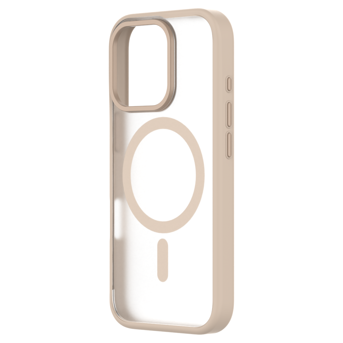 Hybrid Soft  + Snap - Apple iPhone 16 Pro Max Case MagSafe Compatible - Clear Desert Titanium, Rear View Frosted  Back Without Phone