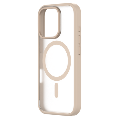 Hybrid Soft  + Snap - Apple iPhone 16 Pro Max Case MagSafe Compatible - Clear Desert Titanium, Rear View Frosted  Back Without Phone