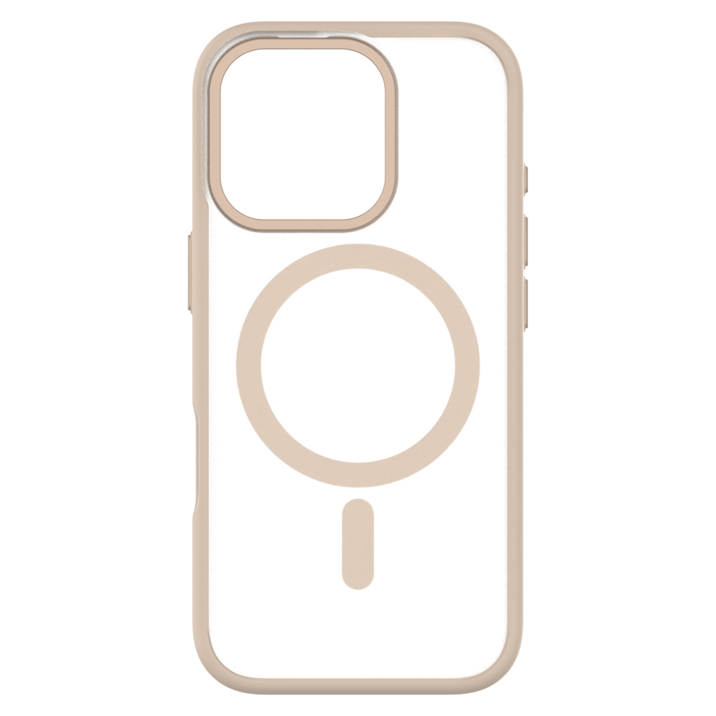 Hybrid Soft  + Snap - Apple iPhone 16 Pro Max Case MagSafe Compatible - Clear Desert Titanium, Rear View Frosted  Back Without Phone