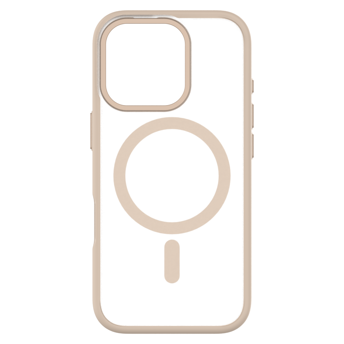 Hybrid Soft  + Snap - Apple iPhone 16 Pro Max Case MagSafe Compatible - Clear Desert Titanium, Rear View Frosted  Back Without Phone