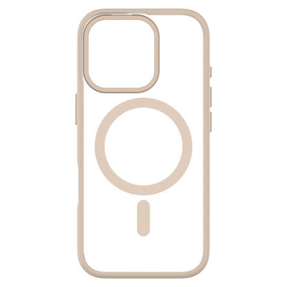 Hybrid Soft  + Snap - Apple iPhone 16 Pro Max Case MagSafe Compatible - Clear Desert Titanium, Rear View Frosted  Back Without Phone