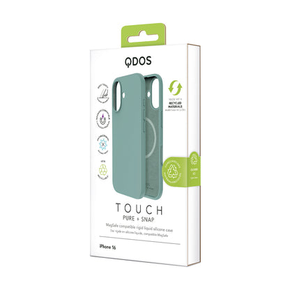 Touch Pure + Snap - Apple iPhone 16 Case MagSafe Compatible - Teal, showcasing product packaging in white