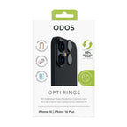 OptiRings - Apple iPhone 16, iPhone 16 Plus Camera Lens Protector - Black, Showcasing product packaging in white