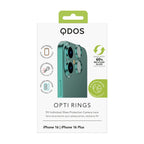 OptiRings - Apple iPhone 16, iPhone 16 Plus Camera Lens Protector - Green, Showcasing product packaging in white