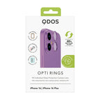 OptiRings - Apple iPhone 16, iPhone 16 Plus Camera Lens Protector - Pink, Showcasing product packaging in white