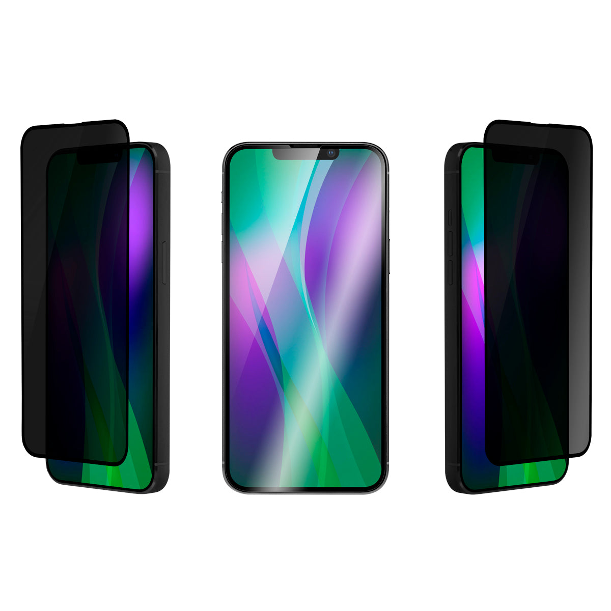 OptiGuard Eco Glass Privacy - iPhone 16e / iPhone 14 / iPhone 13 / iPhone 13 Pro Privacy Screen Protector - Privacy Black