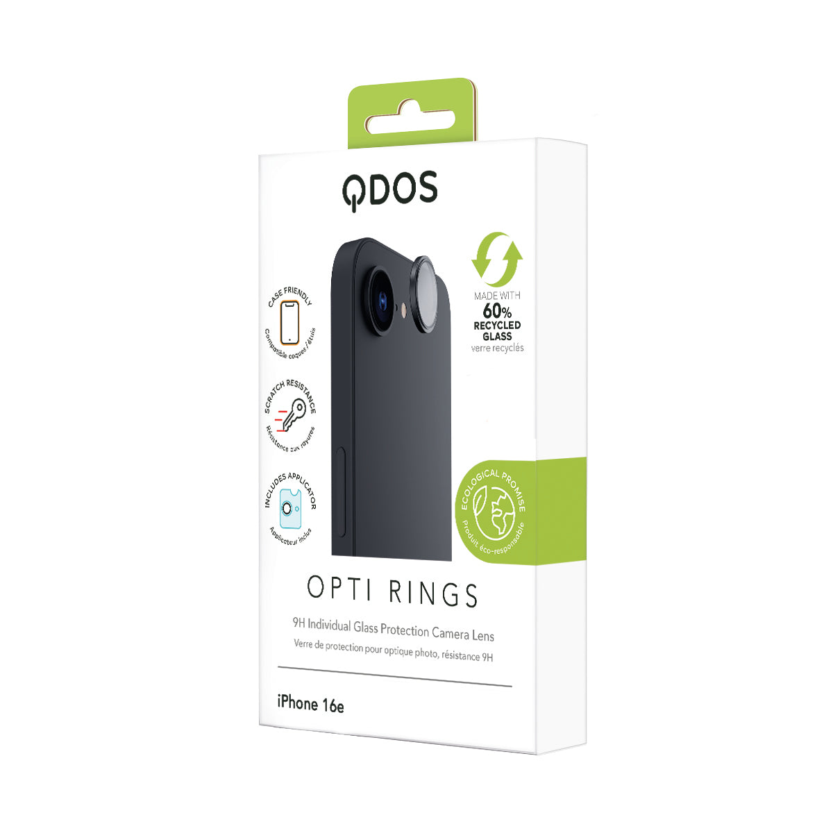 OptiRings - iPhone 16e Camera Lens Protector - Black