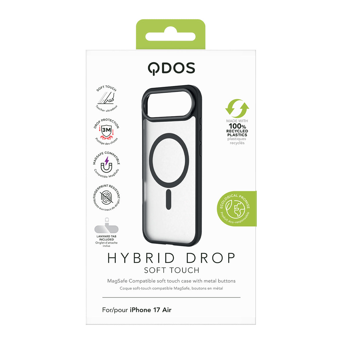 Hybrid Drop | SOFT TOUCH - iPhone Air Case MagSafe Compatible - Black