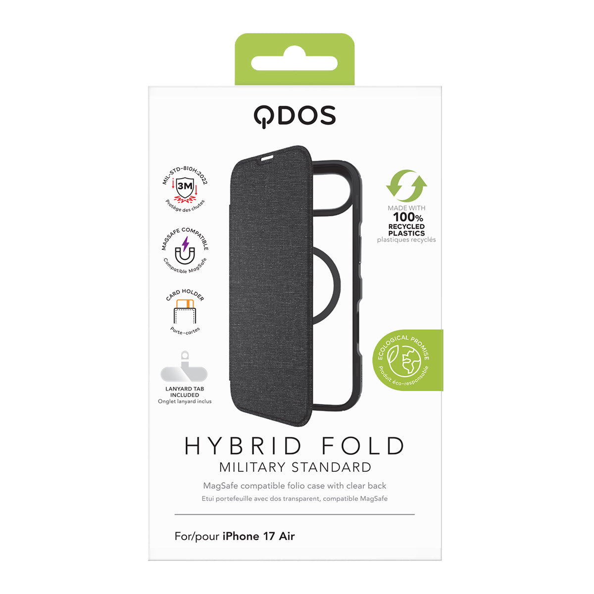 Hybrid Fold | MIL STD - iPhone Air Folio Case Magsafe Compatible - Clear