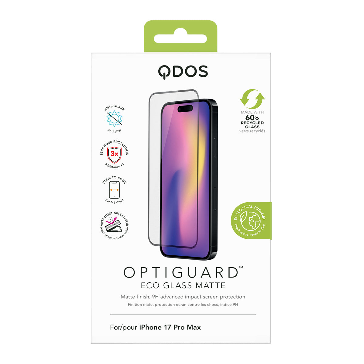 OptiGuard ECO Glass Matte - iPhone 17 Pro Max Screen Protector - Clear
