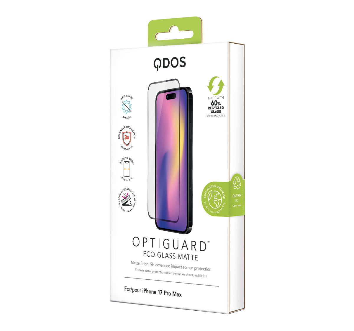 OptiGuard ECO Glass Matte - iPhone 17 Pro Max Screen Protector - Clear