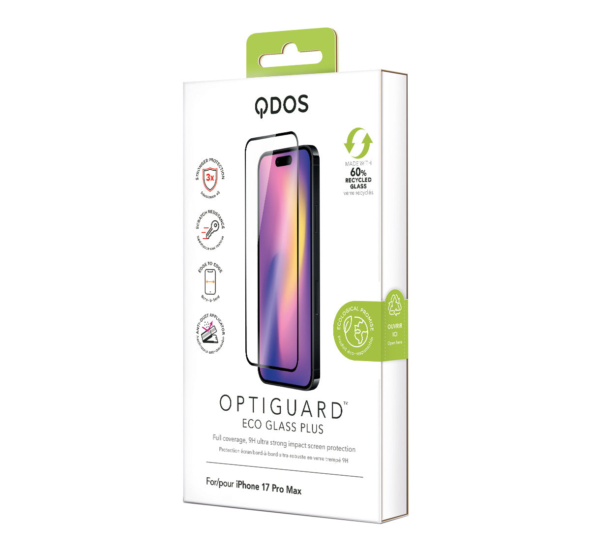 OptiGuard Eco Glass Plus - iPhone 17 Pro Max Screen Protector - Clear