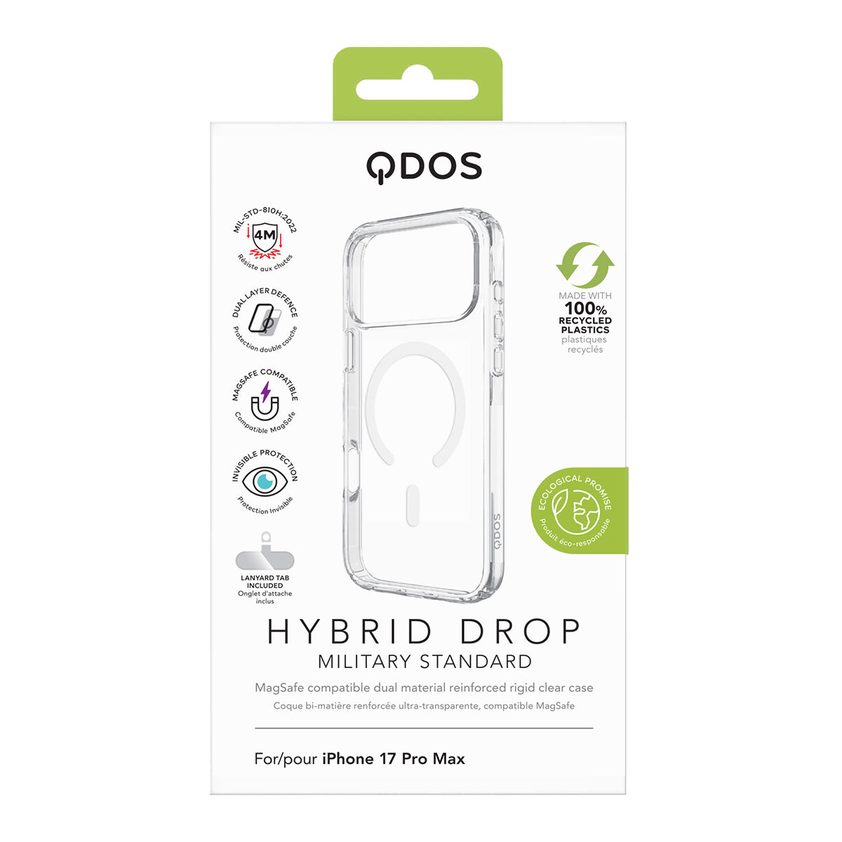 Hybrid Drop | MIL STD - iPhone 17 Pro Max Case MagSafe Compatible - Clear