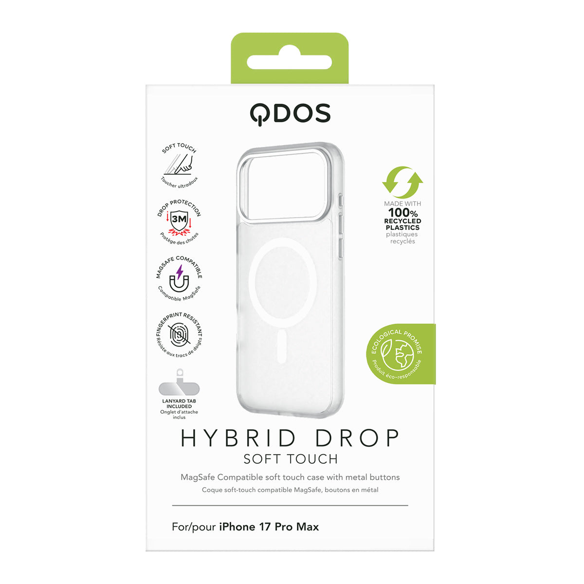 Hybrid Drop | SOFT TOUCH - iPhone 17 Pro Max Case MagSafe Compatible - Clear Frosted