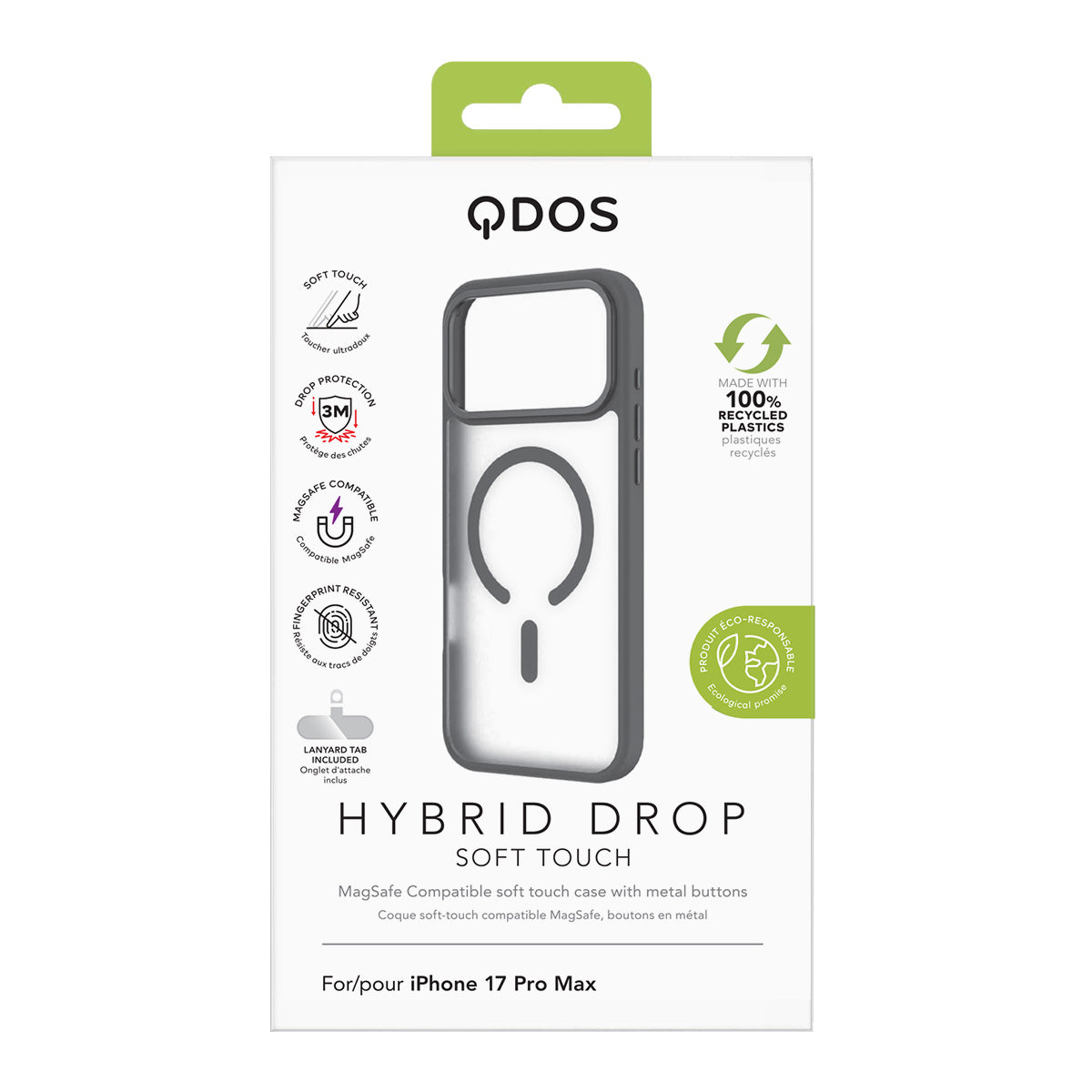 Hybrid Drop | SOFT TOUCH - iPhone 17 Pro Max Case MagSafe Compatible - Black