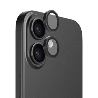 OptiRings - iPhone 17 | iPhone 16 | iPhone 16 Plus Camera Lens Protector - Black