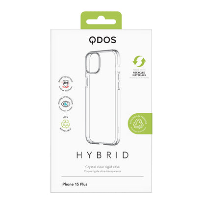 Hybrid - Apple iPhone 15 Plus Case - Clear, showcasing product packaging in white