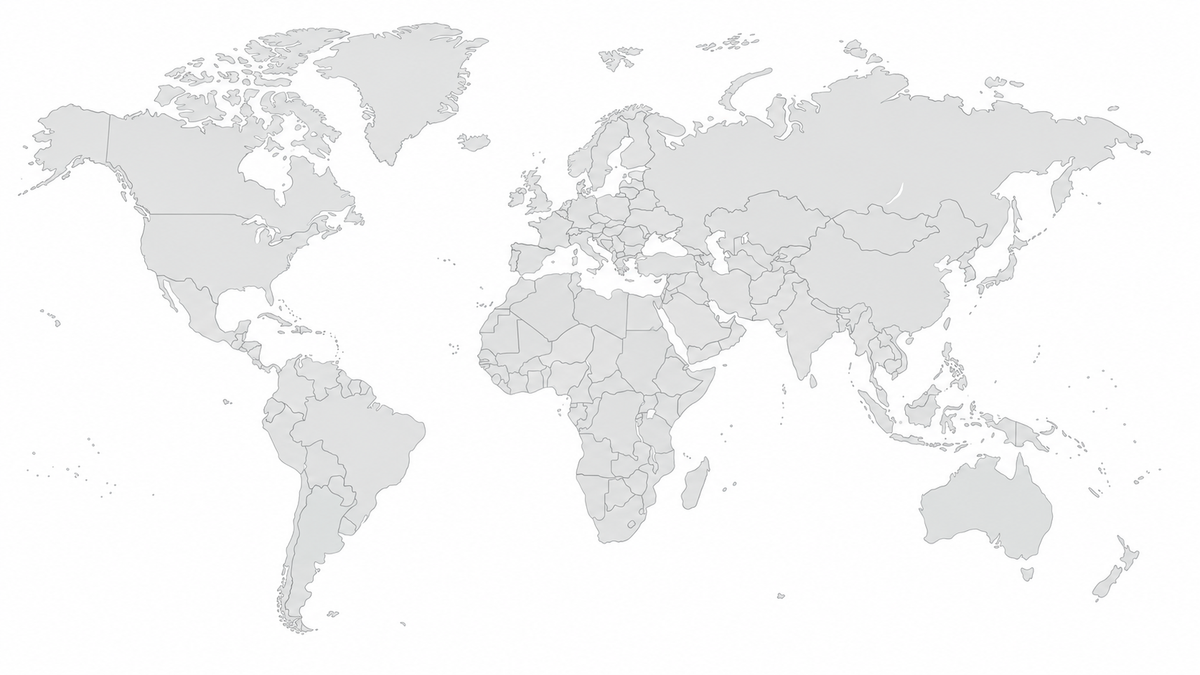 World map showing QDOS distribution regions