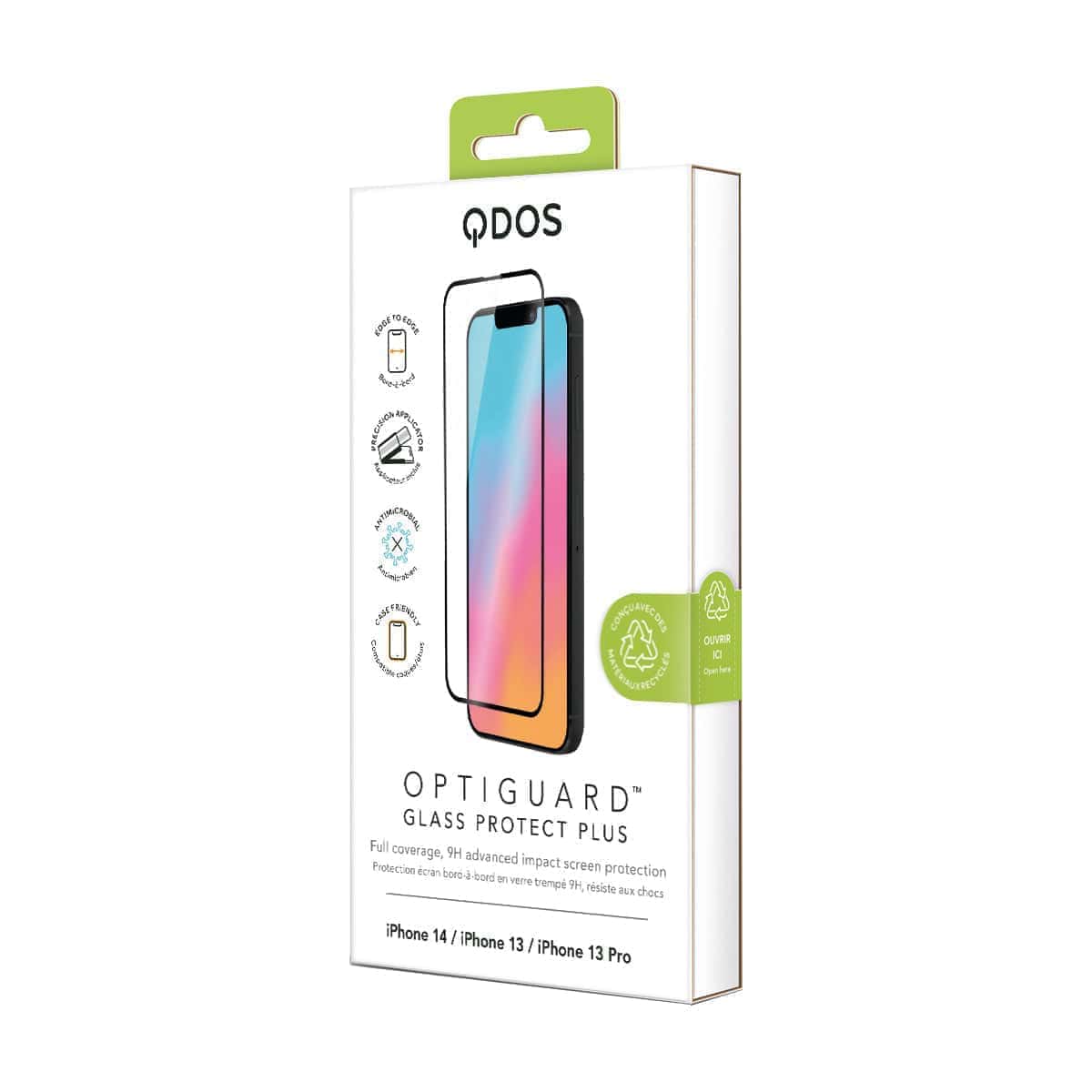 OptiGuard Glass Protect Plus - Phone 14 | iPhone 13 | iPhone 13 Pro Screen Protector - Clear / Black Frame