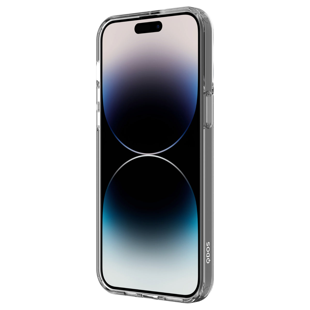 Hybrid - Apple iPhone 14 Pro  - Clear, Angled Front View with Phone and Screen Display On