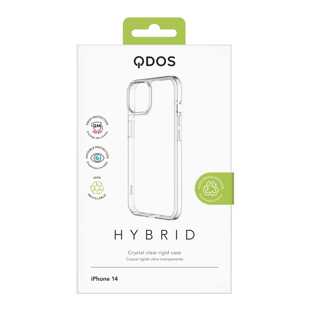 Hybrid - Apple iPhone 14, iPhone 13  - Clear, showcasing product packaging in white