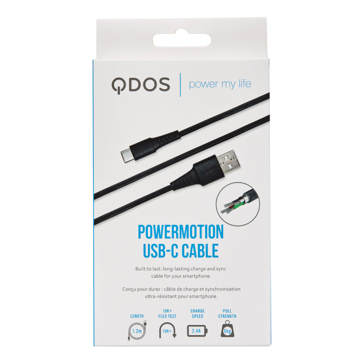 PowerMotion USB-C to USB-A Cable (1.2m) - Black