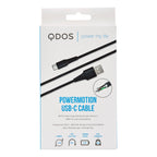 PVC USB-A to USB-C Cable, Black (3m)