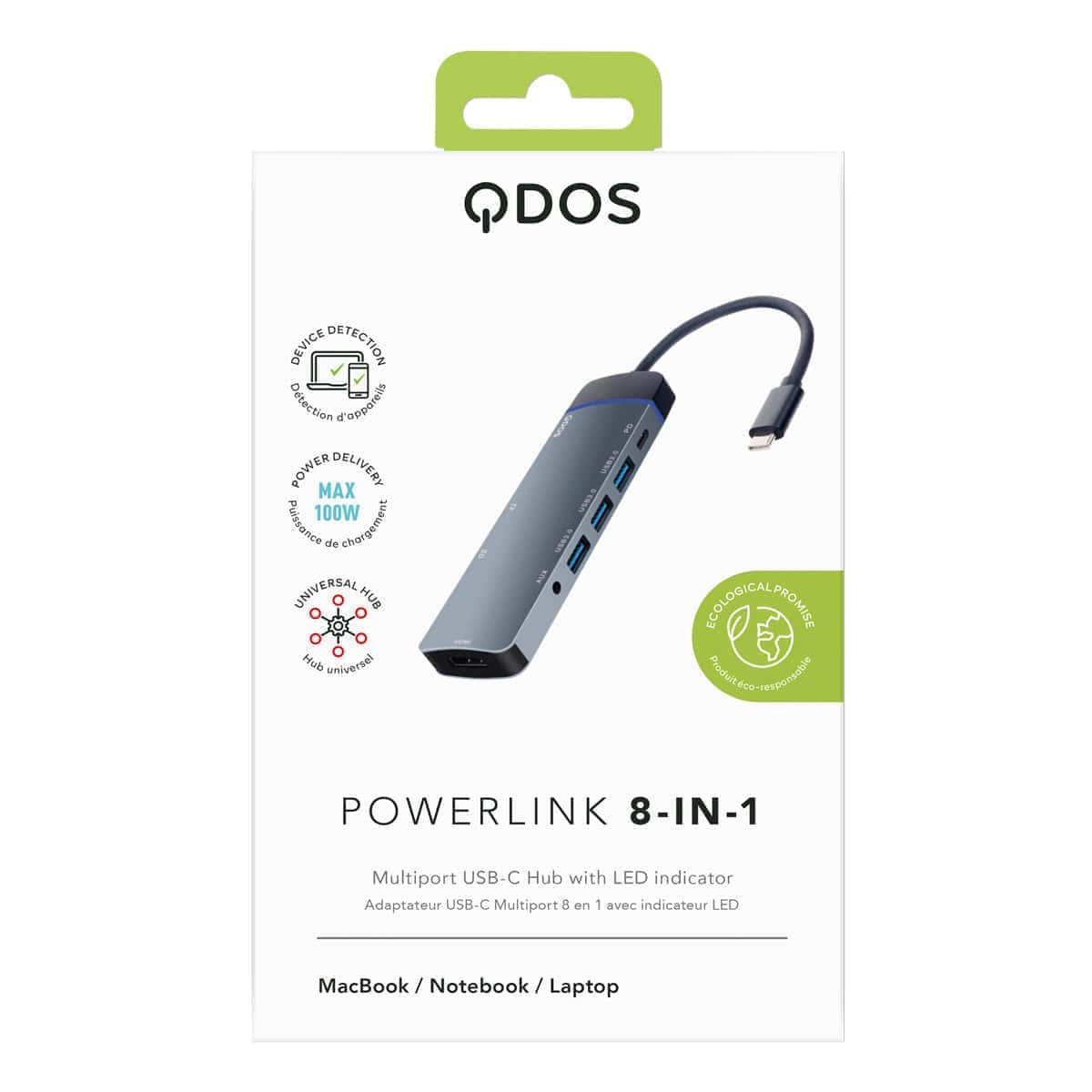 PowerLink COMBI 8-in-1 USB-C Hub - Space Grey