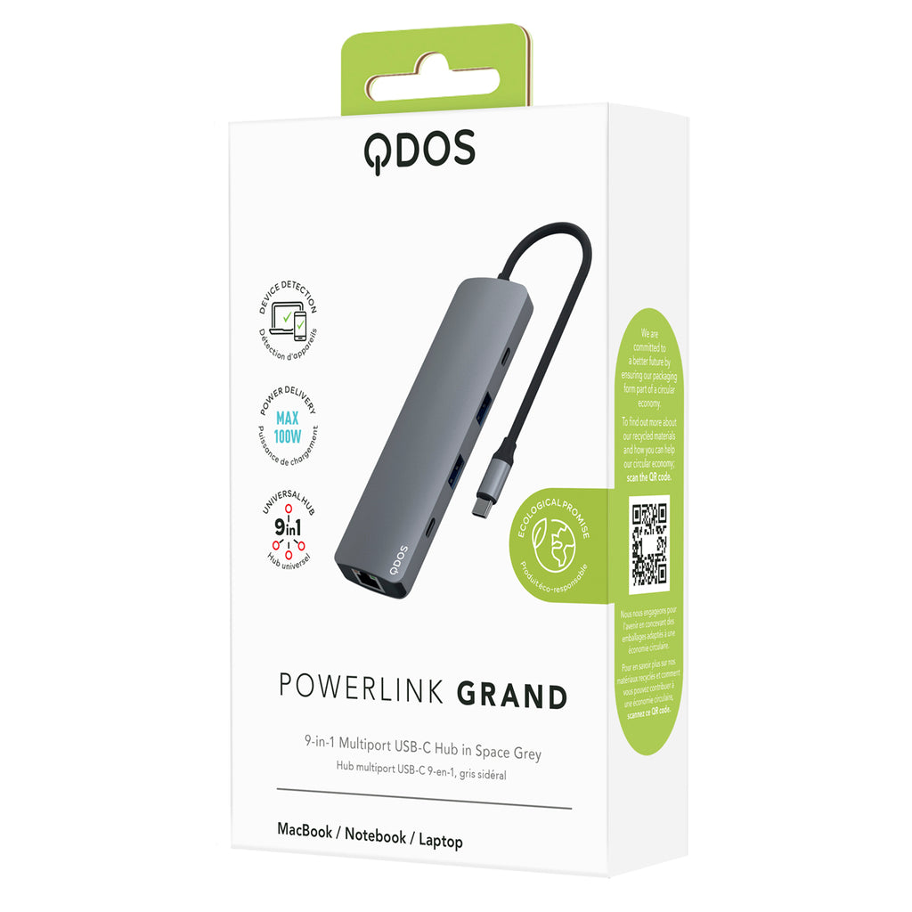 PowerLink GRAND 9-in-1 USB-C Hub - Space Grey