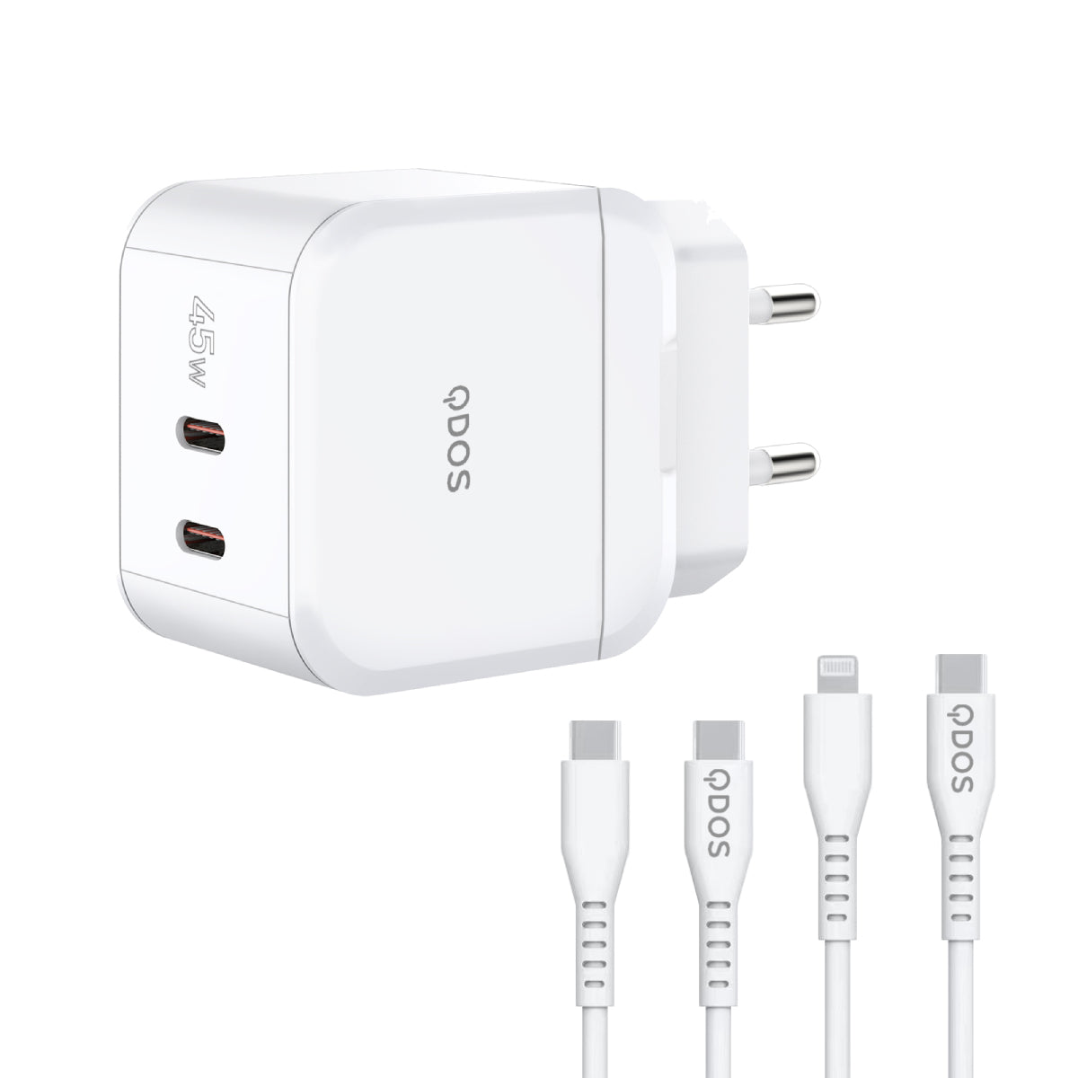 PowerCube TRIO 45W Power Adapter - White