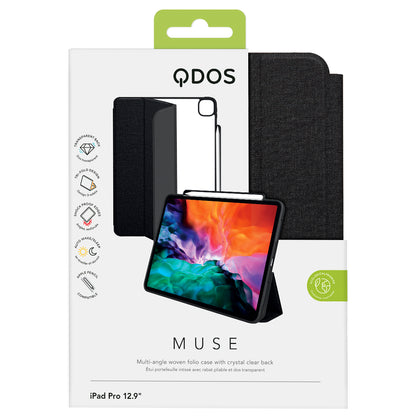 MUSE - Apple iPad Air 13-inch (M3/M2) / iPad Pro 12.9-inch (4th/3rd/2nd/1st gen) Folio Case - Clear / Grey