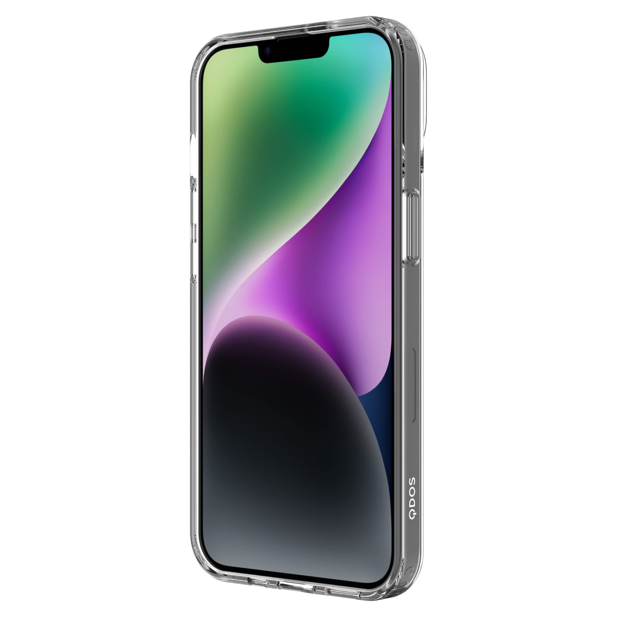 Hybrid Force + Snap - Apple iPhone 14, iPhone 13 Case MagSafe Compatible - Clear, Angled Front View with Phone and Screen Display On