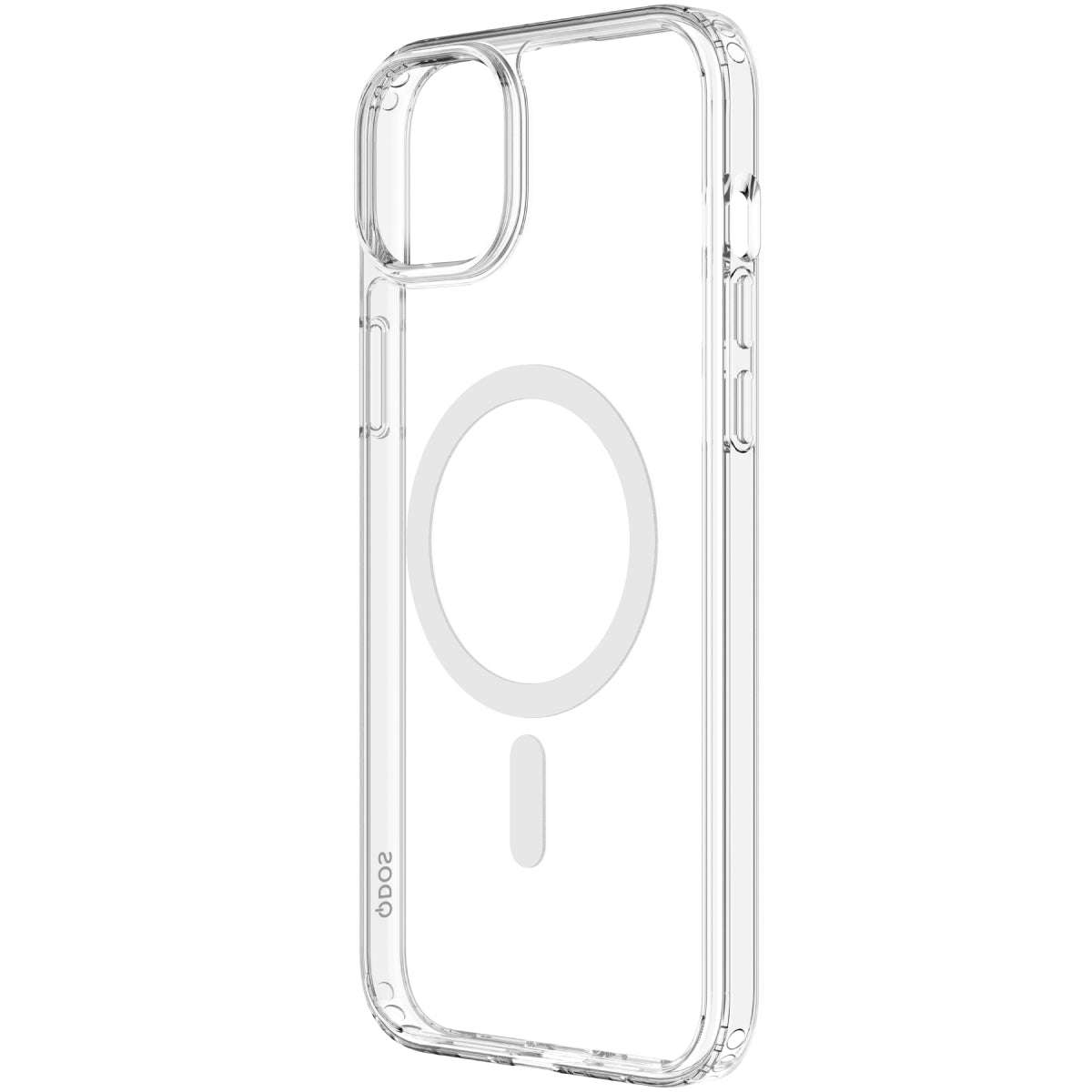Hybrid Force + Snap - Apple iPhone 14 Plus Case MagSafe Compatible - Clear, Angled Rear View Transparent Back Without Phone